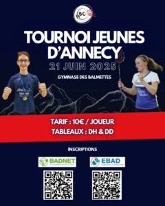 Lire la suite à propos de l’article 2ème Tournoi Jeunes d’Annecy – samedi 21 juin 2025