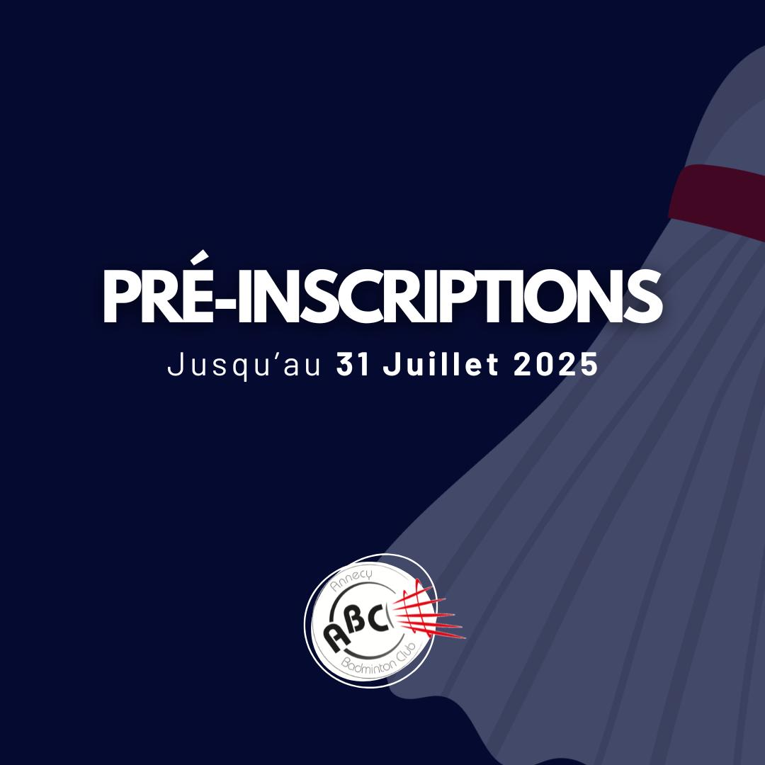 You are currently viewing Pré-inscriptions saison 2025/2026