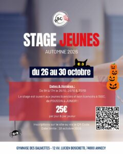 Lire la suite à propos de l’article Stage Jeunes ABC 74 – Vacances d’automne 2026